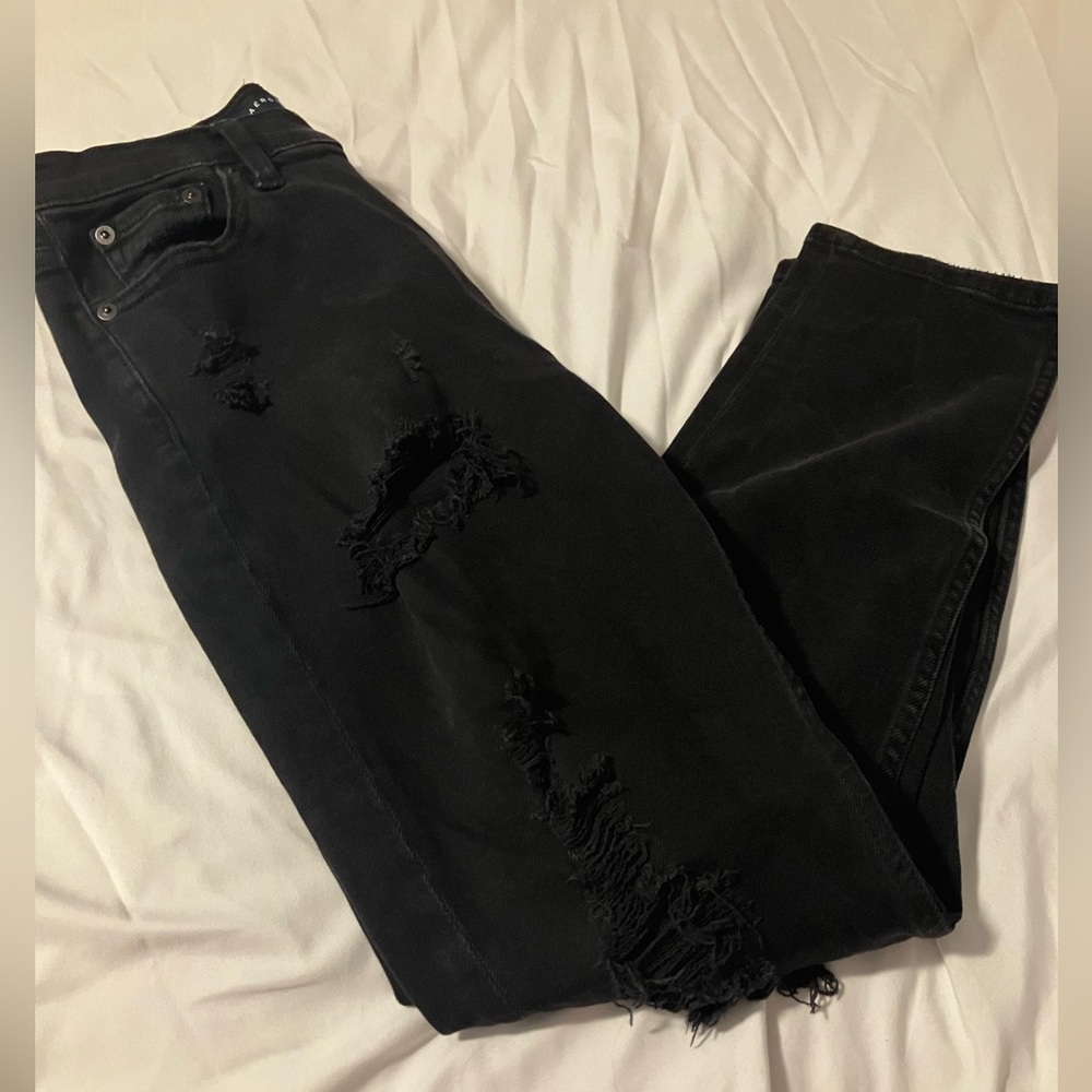 Aeropostale Black Distressed Boyfriend Jeans